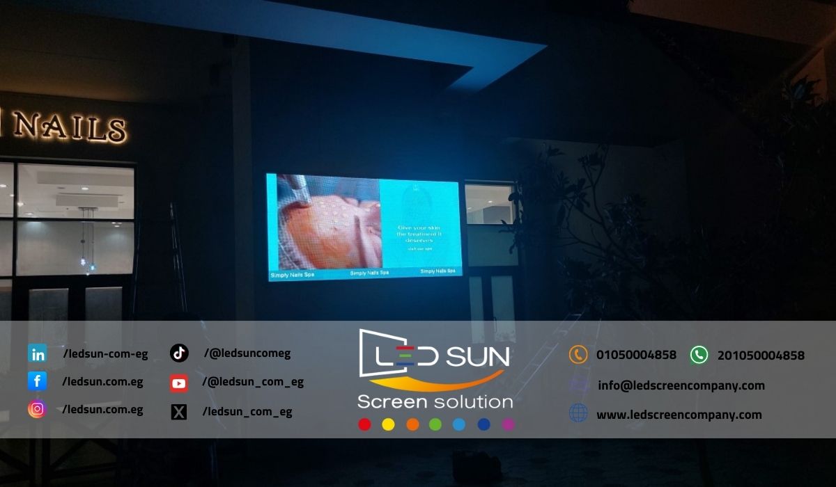 قمنا بتنفيذ مشروع تركيب شاشة LED خارجية مدمجة لصالح سيمبلي نيلز بيوتي صالون لعرض المحتوى الترويجي والخدمات بشكل جذاب وعصري