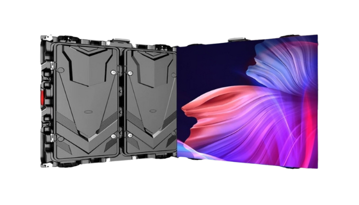 شاشة ليد خارجية مصنوعة من هيكل ألومنيوم مصبوب بدقة، مركبة في بيئة مفتوحة